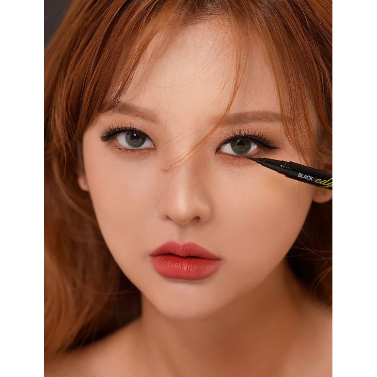 Bút Kẻ Mắt Nước Nét Mảnh, Lâu Trôi Hope Girl Black Edge Brush Pen Eye Liner 0.55g