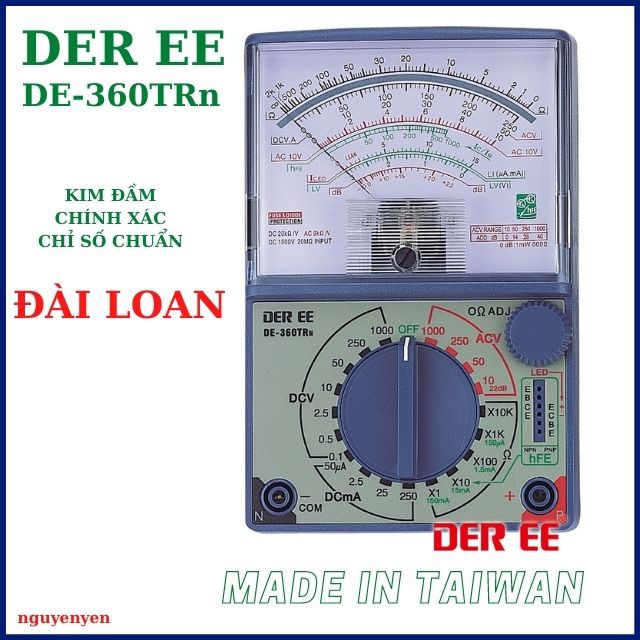 Đồng Hồ Đo VOM Đa Năng Vạn Năng DER EE 360 Đài Loan, Chuyên Nghiệp - Độ Chính Xác Cao - Kim Đầm