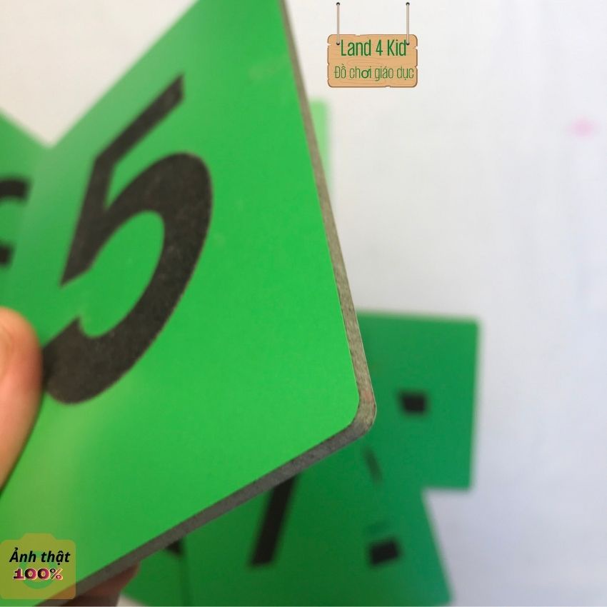 Đồ chơi giáo dục sớm - Giáo cụ Montessori - Đồ chơi cho bé bằng gỗ - Bộ thẻ số nhám từ 0 đến 9 MR2 Land4Kid