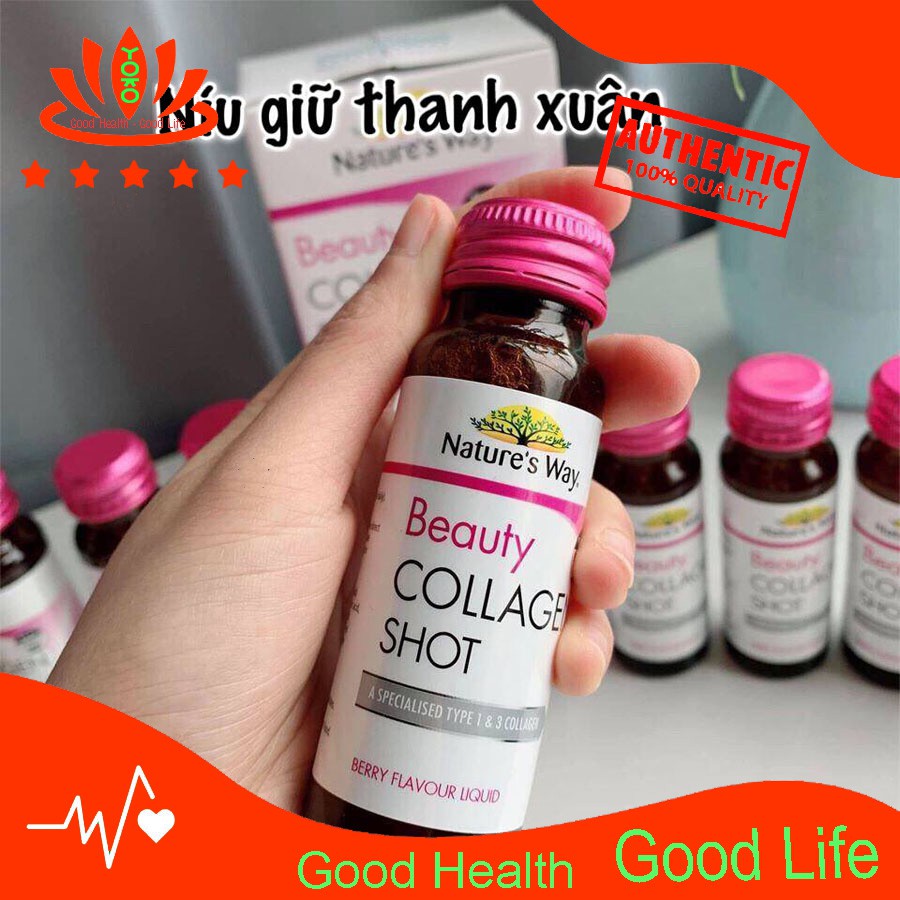 [Đã Dùng Là Thích Mê] Collagen Dạng Nước Natures Way Beauty Collagen Shot 10 Pack - Yoko Pharma