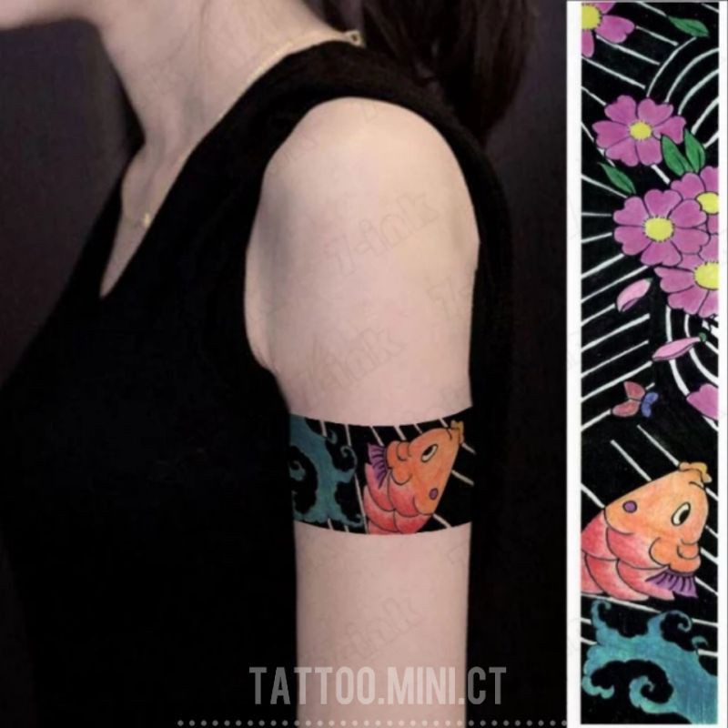 Hình xăm vòng tay, cổ chân nam nữ đẹp, ấn tượng. Tatoo sticker tạm thời vài tiếng đồng hồ size 6x23cm