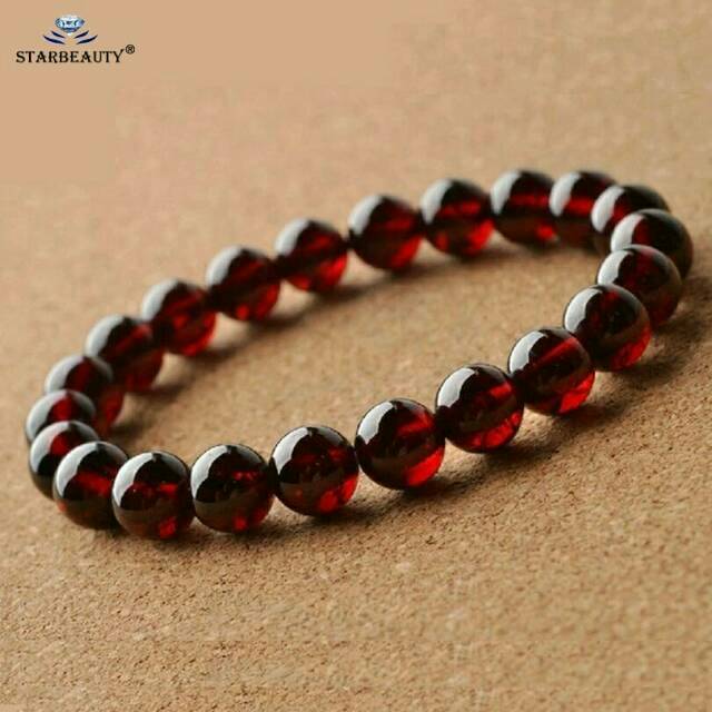 Vòng Tay Chuỗi Hạt Đá Garnet Tự Nhiên Màu Đỏ Cho Nam Và Nữ