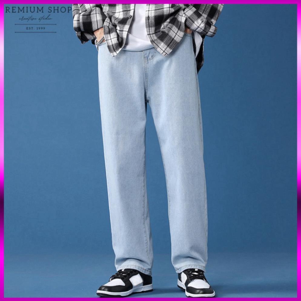 Quần Jean Baggy nam xanh sáng nhạt ống xuông rộng DH-01 style hàn quốc 2021 !