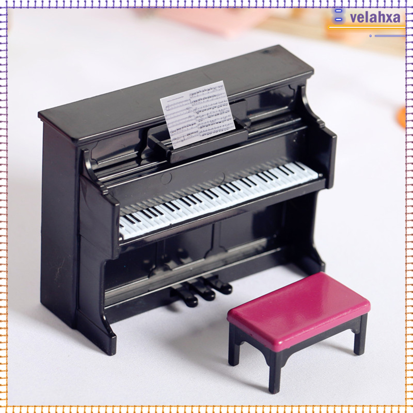 Đàn Piano Thu Nhỏ Với Ghế Nhân Tạo Độc Đáo Sống Động Trang Trí Nhà Búp Bê 12 Bjd 1/6