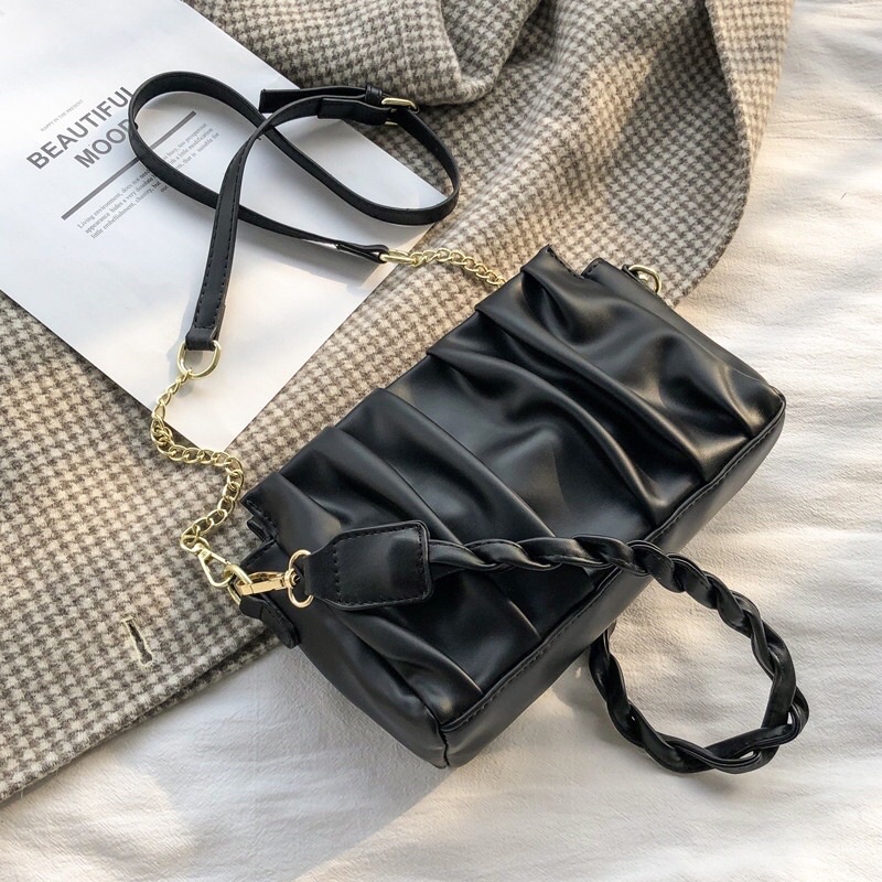 Túi đeo chéo nữ da nhúm dây xoắn Zuliashop8386