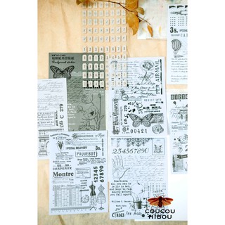 SET BACKGROUND STICKER A6 NỀN GIẤY NẾN-mẫu journal