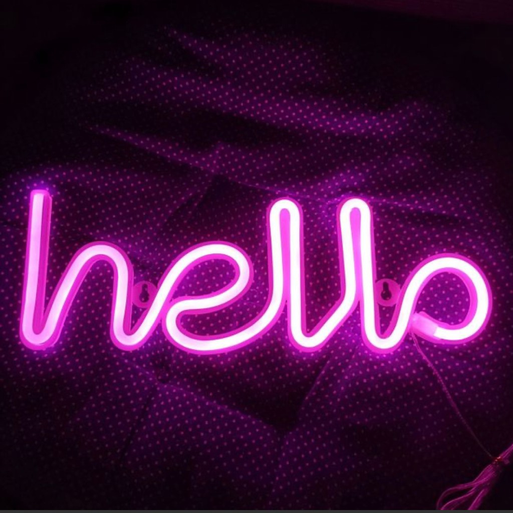 Đèn Neon Light Chữ Hello Màu Vàng / Hello Màu Hồng Độc Đáo | Shopee Việt Nam