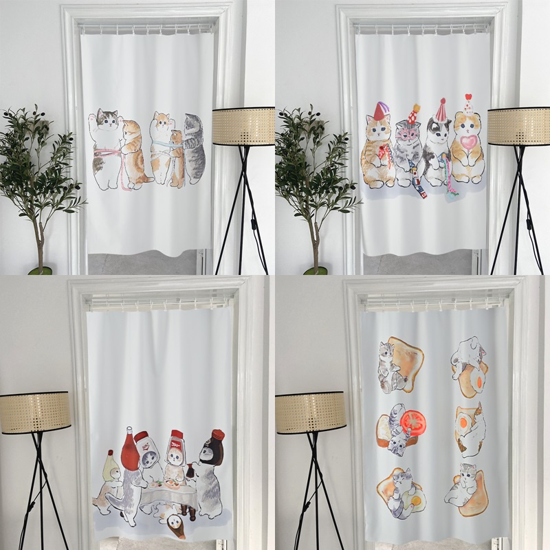 Rèm Cửa Nhà Tắm Hình Mèo Dễ Thương