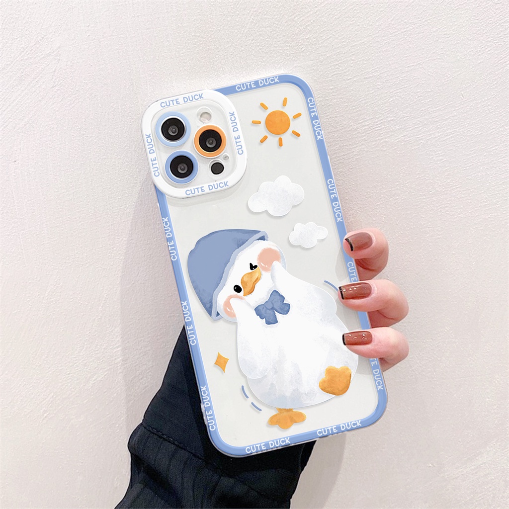 Ốp lưng IPhone Little Duck bóng cạnh vuông lỗ 6/6plus/6s/6splus/7/7plus/8/8plus/x/xr/xs/11/12/13/14/pro/max/plus/promax