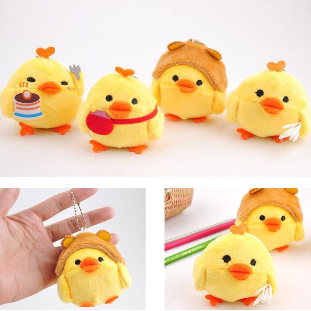 RAINBOW Móc Khóa Gà Nhồi Bông Mềm 7cm 7cm Dễ Thương