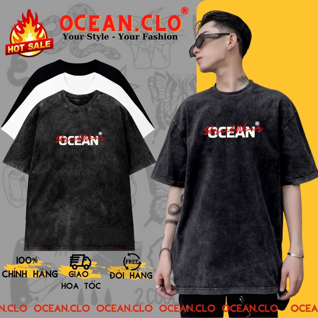 Áo Thun Tay Lỡ Unisex Local Brand Ocean - Áo Phông Ullzang Tay Lỡ Nam Nữ 100% Cotton 3 Size M, L, Xl - Ocean.clo