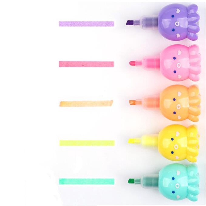 Bút Dạ Quang 5 Màu Hình Bạch Tuộc Dễ Thương Sáng Tạo