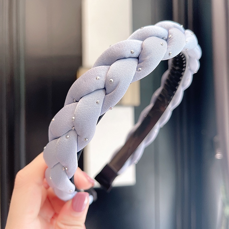 Băng Đô Đội Đầu Có Đính Đá Xoắn Thời Trang Cho Nữ Rửa Mặt