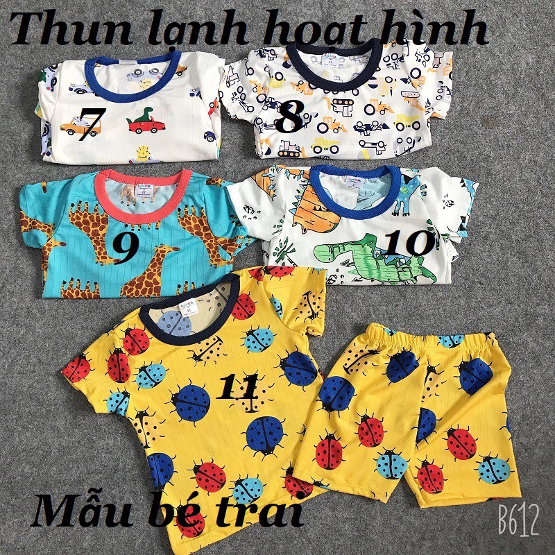 Bộ Minky Mom thun lạnh cổ 3p thỏ dâu có 6 mầu cho bé trai bé gái XHN397