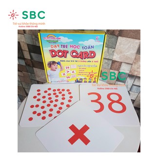Bộ thẻ chấm 55 thẻ Dotcard 20x20cm to dày đẹp Giúp con học Toán Flashcard Glenn Doman