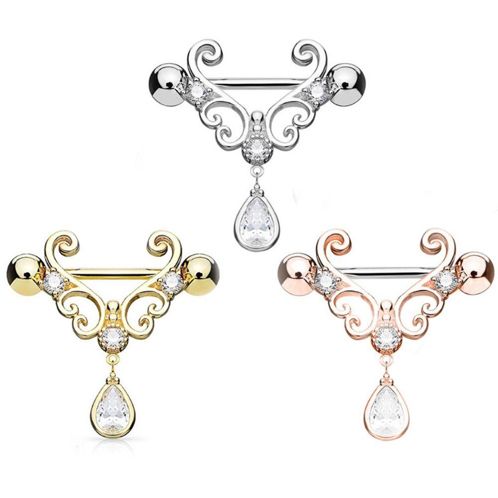 VANES1 Khuyên Nhũ Hoa Hình Giọt Nước Thời Trang