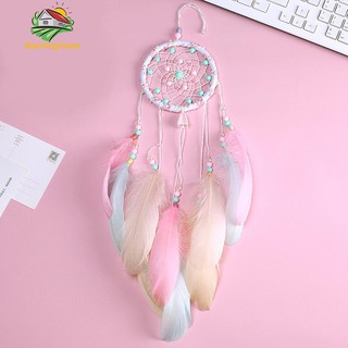 Dreamcatcher gắn lông vũ treo trang trí