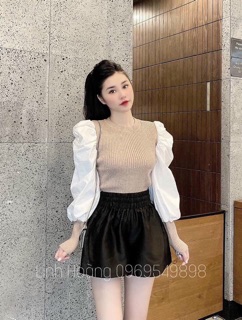 Áo kiểu len tay bồng