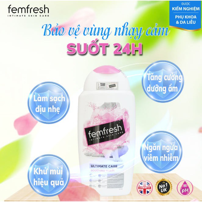 Combo Chăm Sóc Vùng Kín Sạch Sẽ, Thơm Mát Femfresh ( DD Soothing Wash - Hồng 250ml + Xịt Deodorant Spay - Cam 125ml )