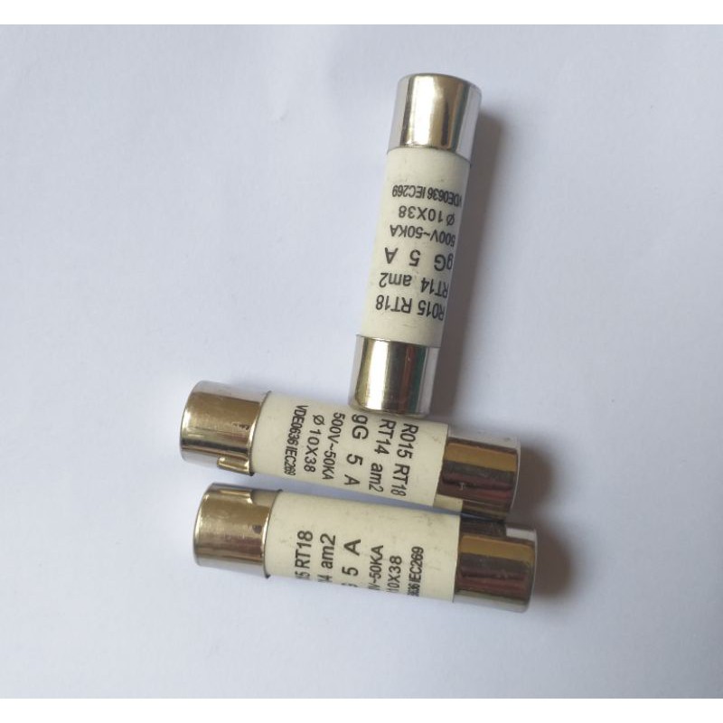 Cầu chì sứ công nghiệp 5A - Cầu chì kính 10x38 5A