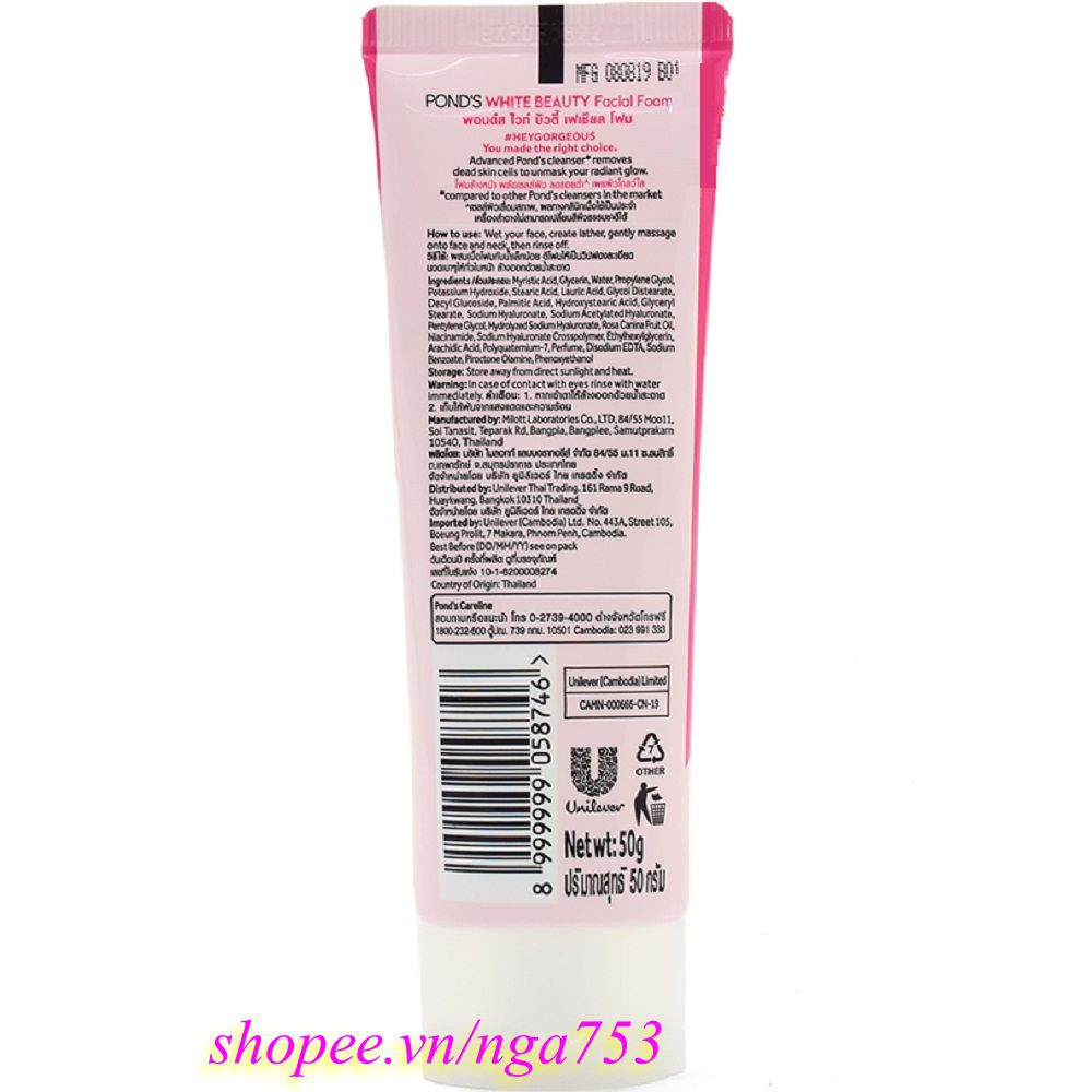 Sữa Rửa Mặt Ponds Bright Beauty 100% Chính Hãng, shop 99k  Cung Cấp Và Bảo Trợ.