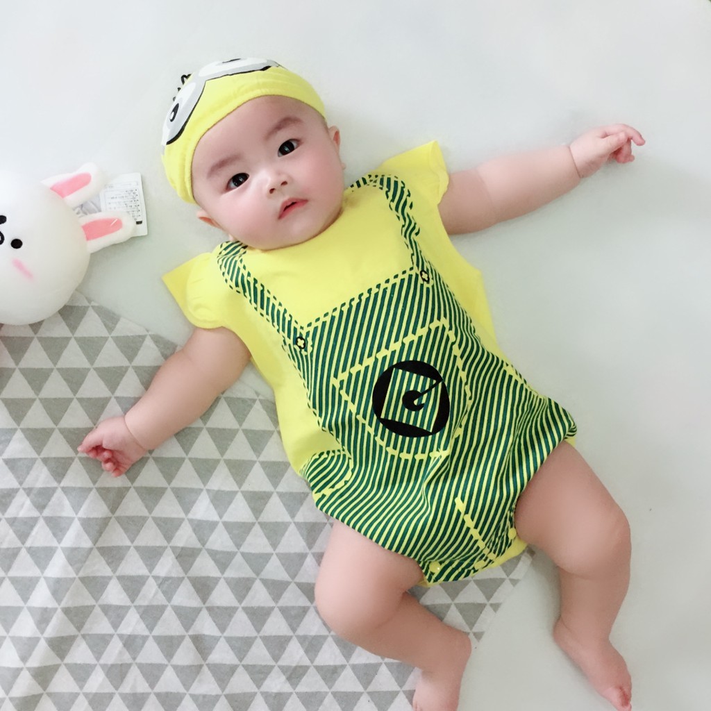 [CAO CẤP] BODY MINION KÈM MŨ XINH CHO BÉ 6-14KG . - Shop ThuKoy