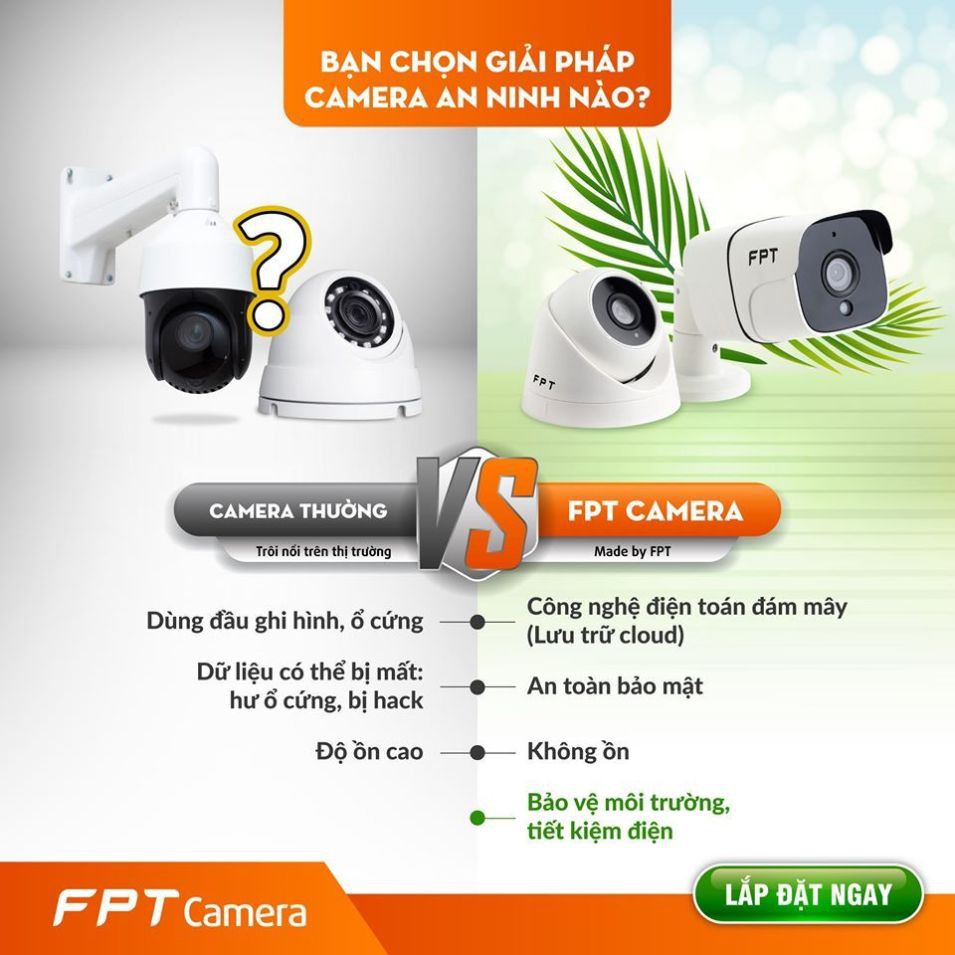 [ HÀNG CHÍNH HÃNG ] CAMERA FPT FULL HD 1080P - GIÁM SÁT AN NINH CHO GIA ĐÌNH - LŨU TRỮ ICLOUD BẢO MẬT CAO