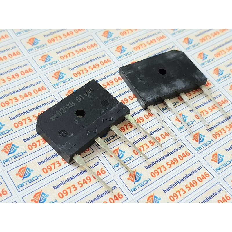 [Combo 5 chiếc] D25XB80 Diode chỉnh lưu cầu 25A 800V