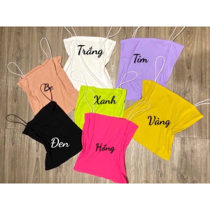 Áo 2s sợi bún ngang ngực dáng crotop, áo 2 dây năng động dễ phối đồ đủ màu
