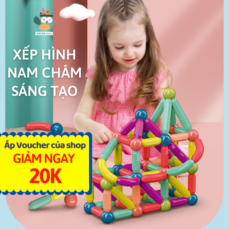 Đồ Chơi Nam Châm Xếp Hình Thông Minh Cao Cấp, Lắp Ráp thú vị. Phát huy trí tưởng tượng, sáng tạo của bé. KHỐI TRÒN