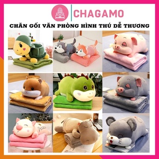 Chăn gối văn phòng mền gối heo 3 trong 1 kích thước mền 1*1,7m