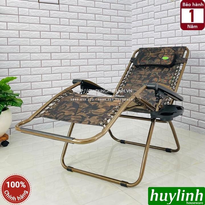 Ghế xếp gấp thư giãn Sumika 639 - Rộng 73cm - Tải trọng 200kg - Tặng khay để ly