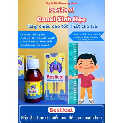 Bestical bổ sung Canxi vitamin d3 k2 giúp xương và răng chắc khỏe tăng chiều cao cho bé