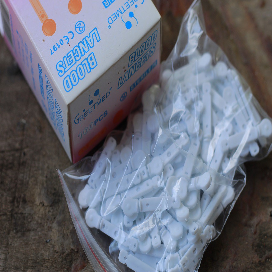 100 Kim dẹt  lấy máu đo đường huyết