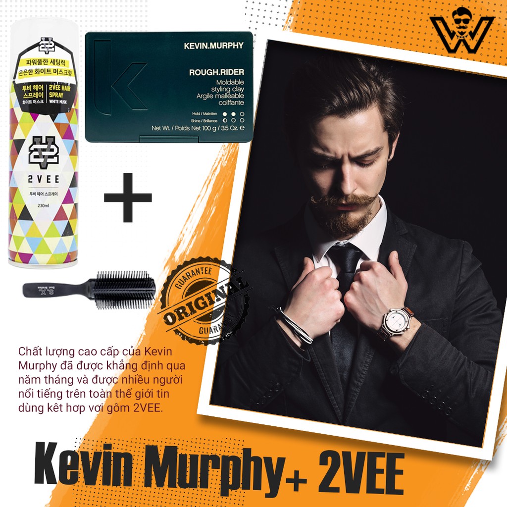 (+Lược) Sáp vuốt tóc nam Kevin Murphy Rough Rider 30g 100g Và Gôm Xịt Tóc 2VEE Hàn Quốc CHÍNH HÃNG -