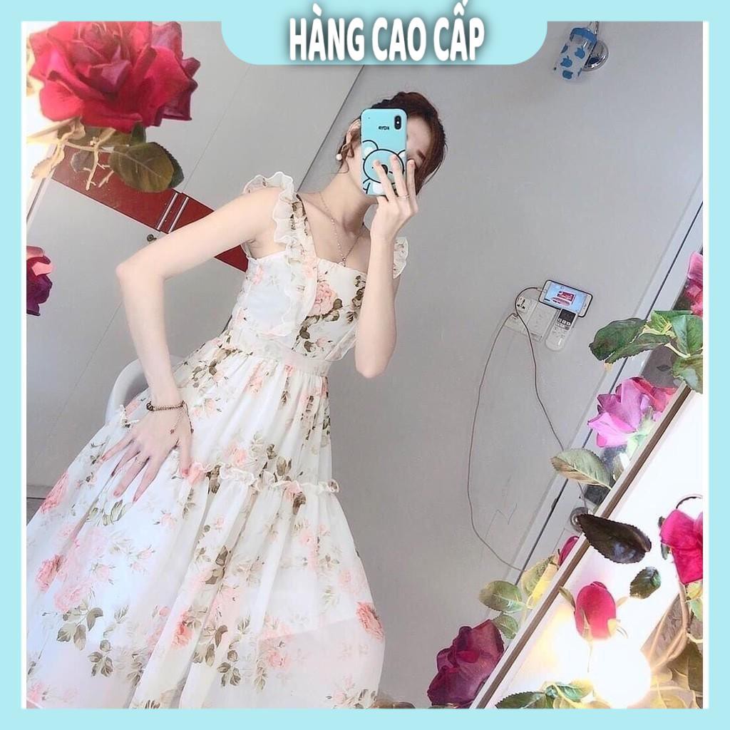 Đầm Nữ - Đầm maxi voan hoa nhún bèo siêu xinh (HÀNG SIÊU ĐẸP) | BigBuy360 - bigbuy360.vn