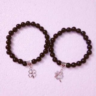 Vòng tay hạt đá đen 8mm