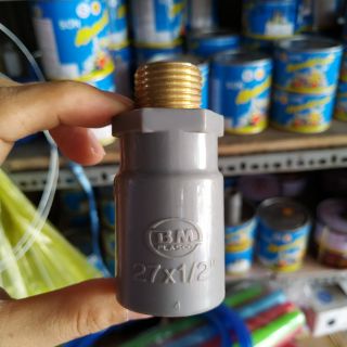 Nối ren ngoài thau 21mm x đầu nối ống 27mm nhựa bình minh