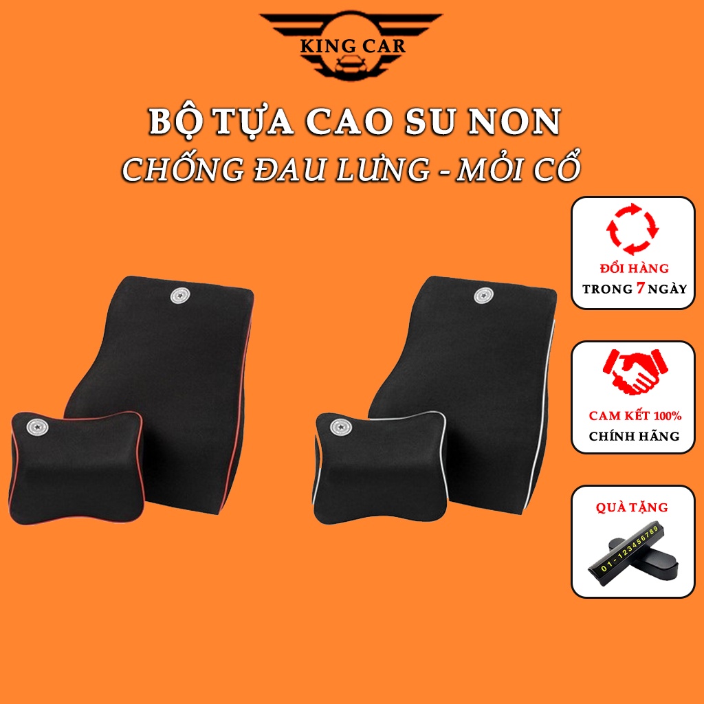 Gối Tựa Ô Tô - Gối Tựa Đầu Tựa Lưng Cao Su Non Nỉ Nguyên Khối Chính Hãng Siêu Đàn Hồi Chống Đau Mỏi Lưng, Đầu.