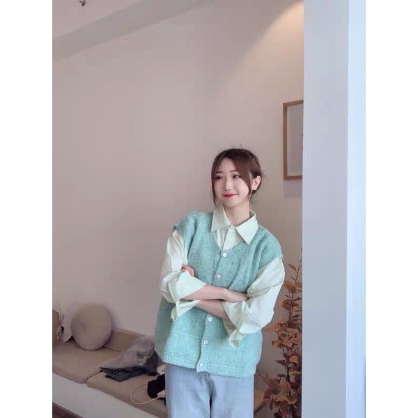 Set áo GILE + SƠ MI xinh xắn, phong cách Hàn Quốc nữ tính