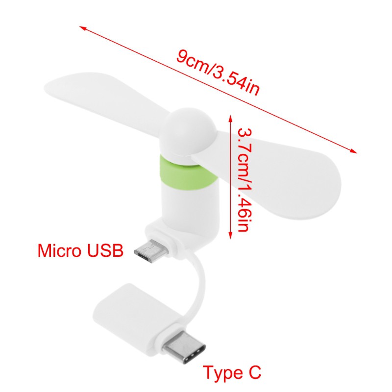 MINI FAN Quạt Mini Kokx 2 Trong 1 Cổng Micro Usb Cho Samsung Xiaomi Huawei Htc