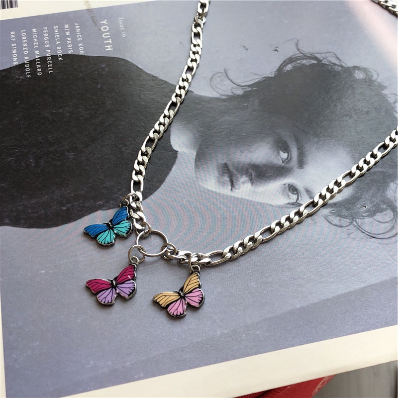 Dây Chuyền Mặt Hình Bướm Nhiều Màu Phong Cách Harajuku Hàn Quốc 22322