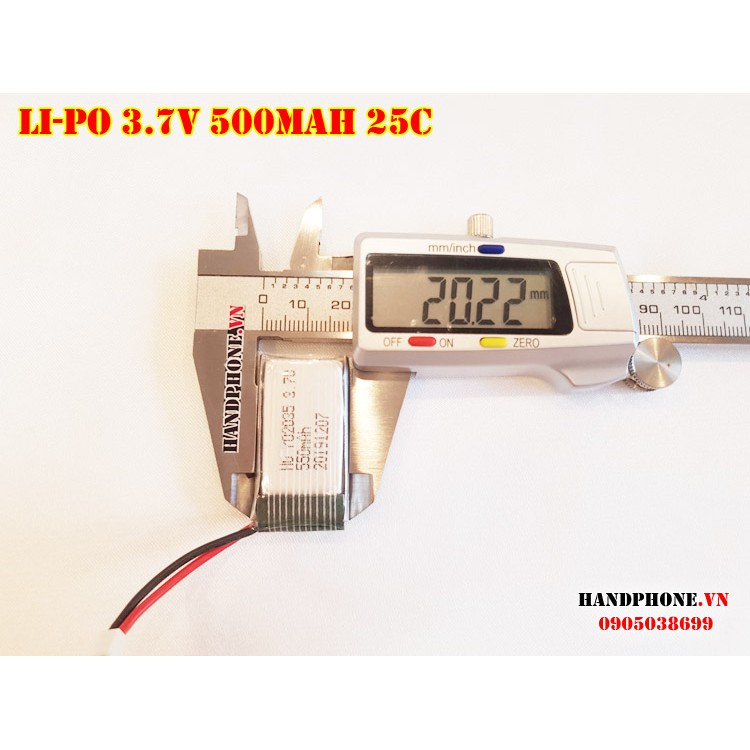 Pin Li-Po 3.7V 500/550mAh 702035 752035 802035 dòng xả cao 25C cho thiết bị RC: máy bay, ô tô điều khiển