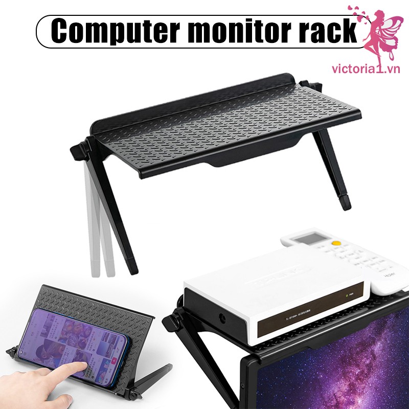 Computer Monitor Rack Foldable Shelf TV Box Router Shelf Set-top Box Bracket Holder Mini PC DVD Player Stand Rack