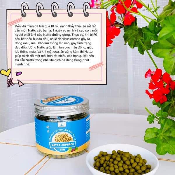 Natto Anphaco - Viên đậu tương lên men Tía tô, hủ 220gr