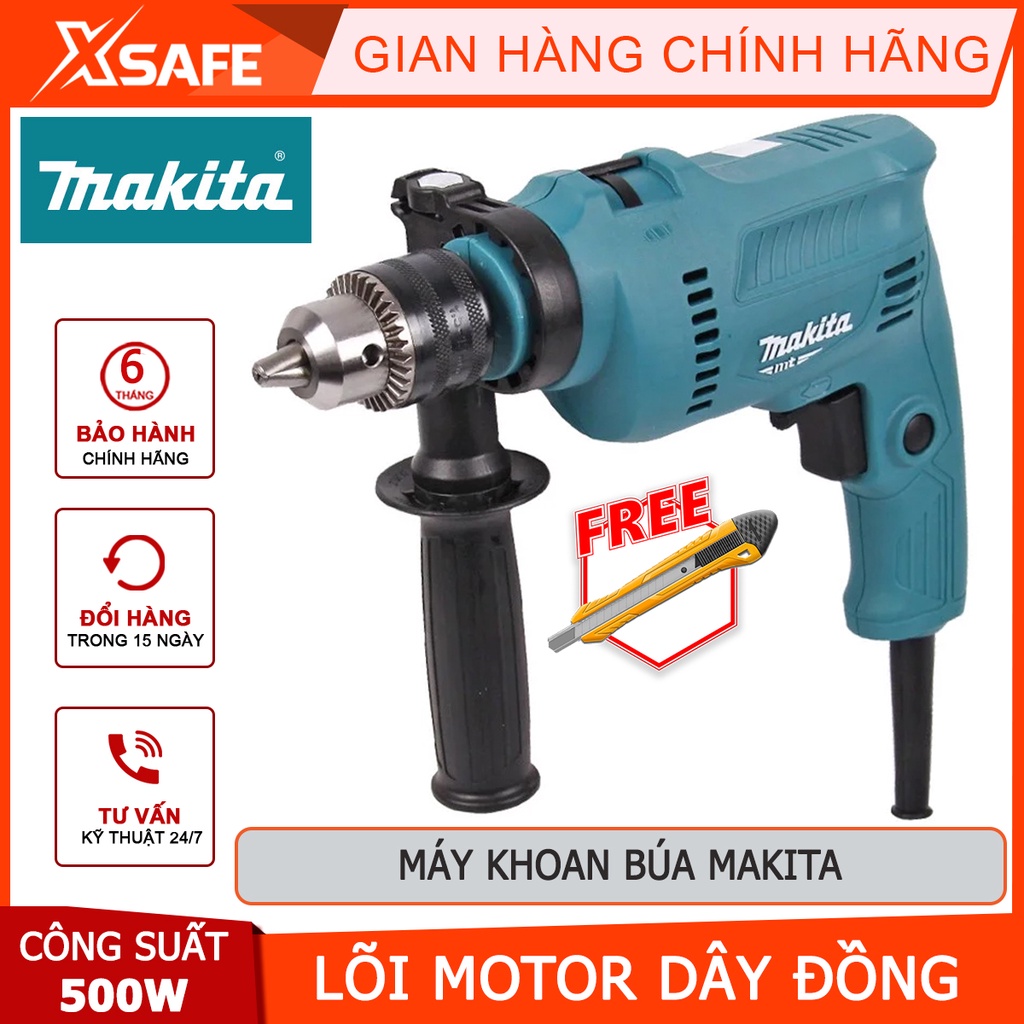 Máy khoan búa MAKITA M0801B Máy khoan cầm tay công suất 500W, tốc độ đập 0-43500 l/p, tốc độ không tải 0-2900 v/p