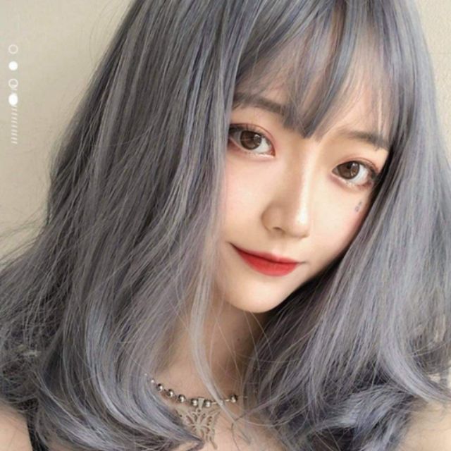 Tóc giả nữ cả đầu ❤FREESHIP❤ Giảm 7k khi nhập [TOCGIA7K]-Tóc giả nguyên đầu xoăn ngắn xám lạnh