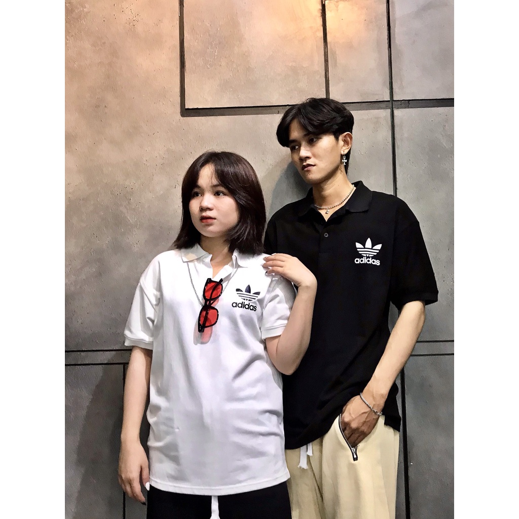 Áo polo tay ngắn có cổ ADJDAS SWOOSH (hình shop tự chụp) | BigBuy360 - bigbuy360.vn