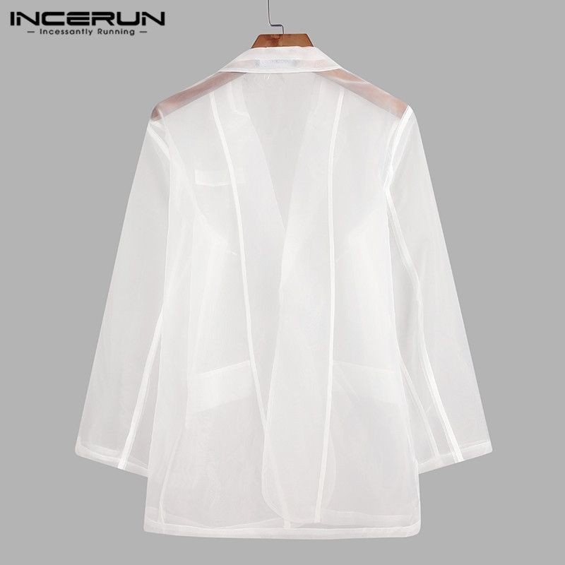 Áo Khoác Blazer Dáng Rộng Trong Suốt Thoáng Khí