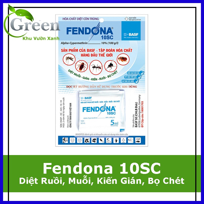 Hóa Chất Diệt Côn Trùng (Muỗi - Gián - Kiến - Ruồi - Bọ Chét - Kiến Ba Khoang) FENDONA 10SC - 5ml/vỉ